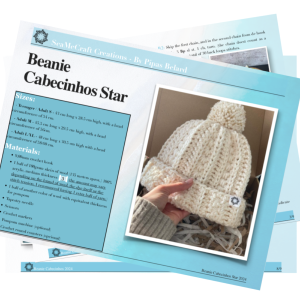 Cabecinhos Star Beanie Crochet Pattern - English Pattern -