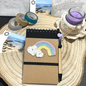 Rainbow notebook - Lilac bow