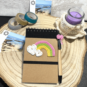 Rainbow notebook - Pink bow