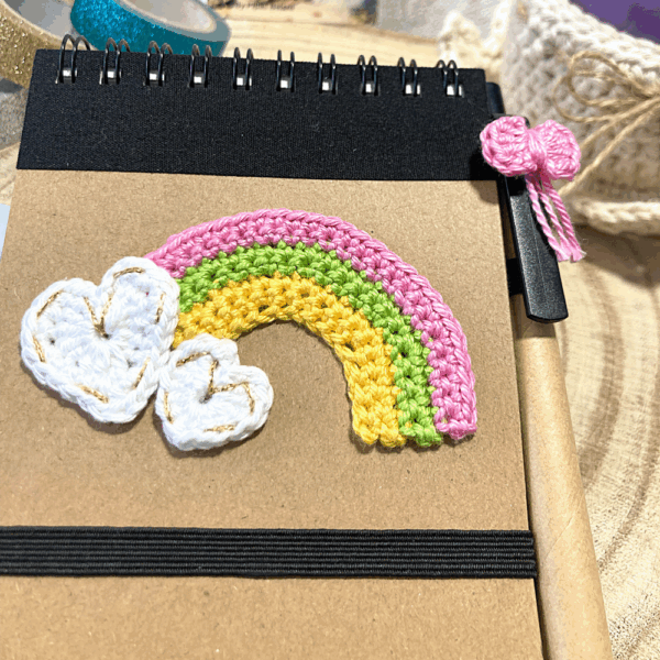 Rainbow notebook - Pink bow - Image 2