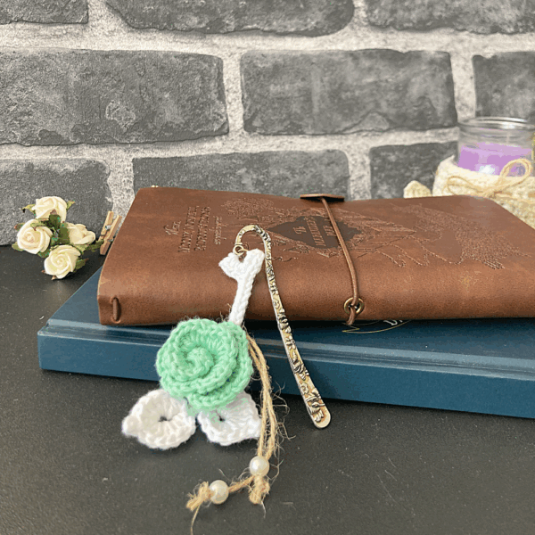 Bookmark - Mint and White Flower - Image 2